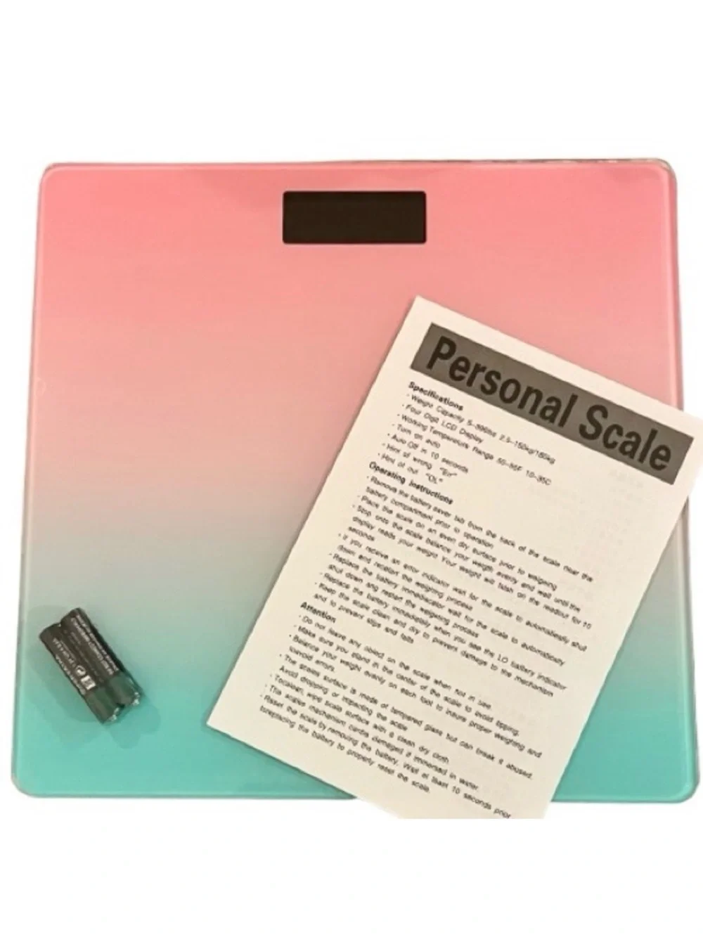 🆕- Stylish digital scale with a pink and blue gradient design. New in Box.